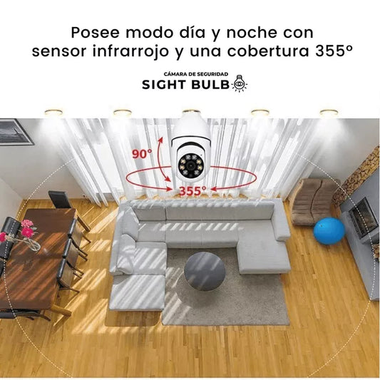 Cámara Bombillo Seguridad Giratoria 360°